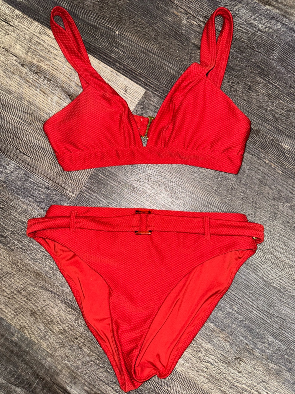 Red High Waisted Bikini